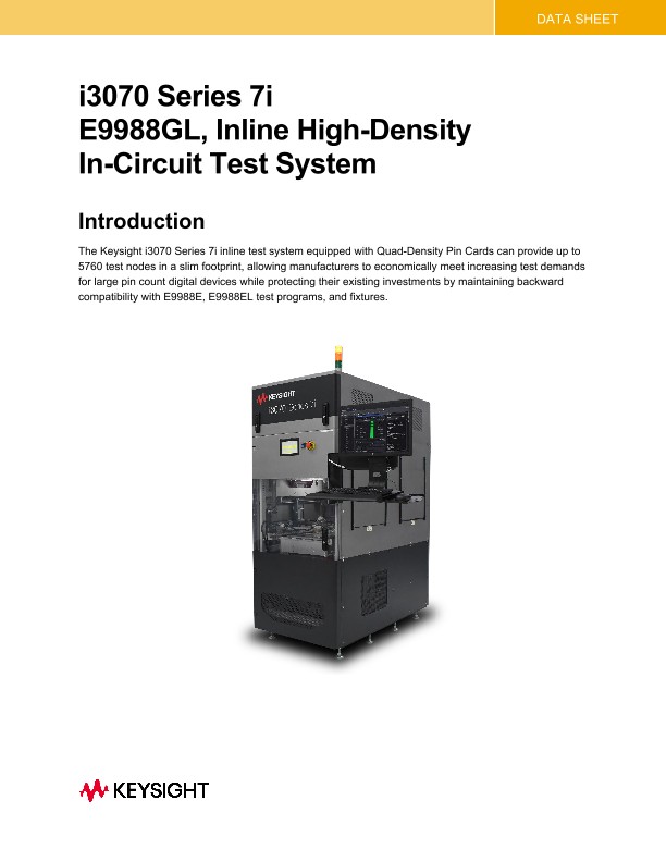 i3070 Series 7i E9988GL, Inline High-Density In-Circuit Test